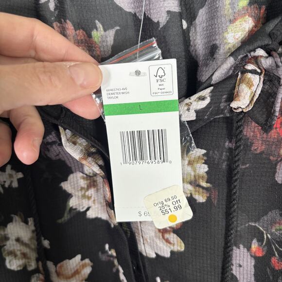 Vintage America Peasant Top Large Floral Textured Dark Moody Maximalist Boho - Picture 8 of 16